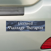 Vergunning gegeven massagetherapie 2 (blauw) bumpersticker (Op auto)