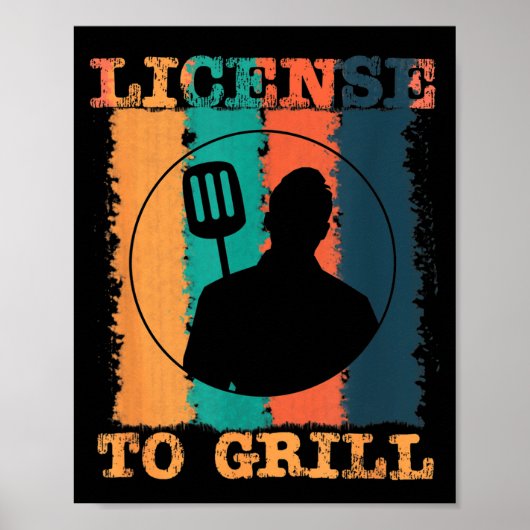 Vergunning om BBQ-meester te grillen Poster (Voorkant)