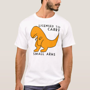 Vergunning om kleine wapens te dragen T-rex dinosa T-shirt