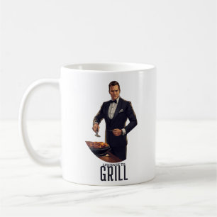 Vergunning om te Grill James Bond Parodie Illustra Koffiemok