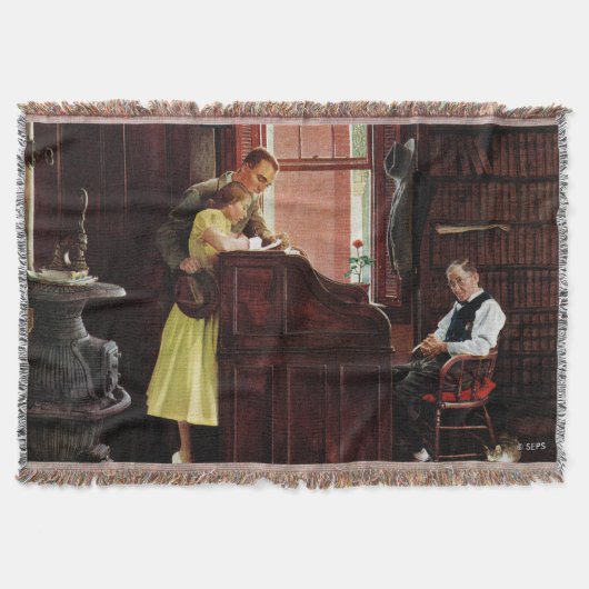 Vergunning voor huwelijk door Norman Rockwell Deken (Voorkant)