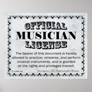Vergunning voor muzikanten poster