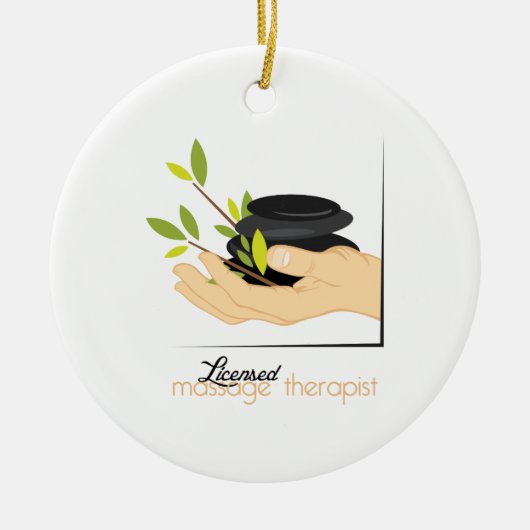 Vergunninghoudende massagetherapeut keramisch ornament (Voorkant)