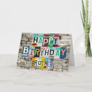 Vergunningskaart Borden Brother Birthday Card Kaart