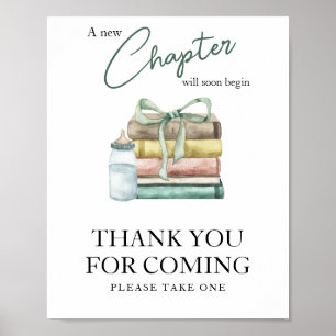 Verhaalboek baby shower Bedankt voor je komst Poster