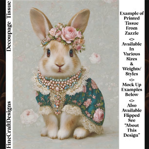 Verhaalboek Konijn in bloemjurk EV8L decoupage Tissuepapier