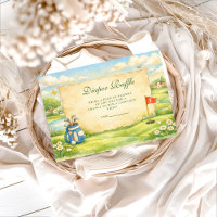 Verhaalboek voor babyfeestje met vintage golf them