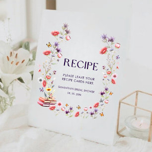 Verhaalboek Wilde Bloem Bruidsfeest Recept Reclamebord Met Voetstuk