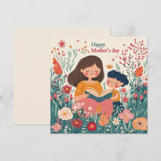 Verhaaltijd Moederdag kaart (Voorkant / Achterkant)