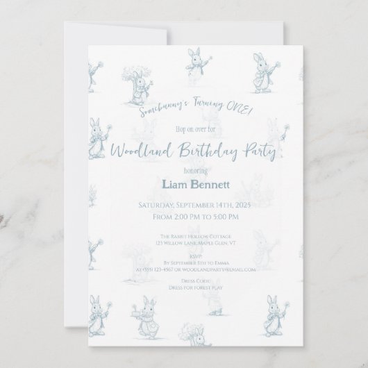 Verhaaltje Kleine Konijn Peter 1e Verjaardag Kaart (Voorkant)