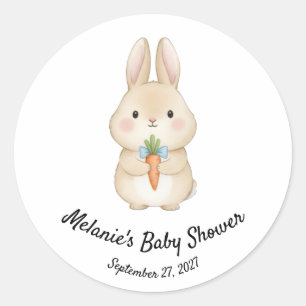 Verhaaltjes Konijn Tuinfeest Baby Shower Ronde Sticker