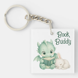Verhaaltjesboek Baby Draak Leest met Konijn Sleutelhanger