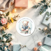 Verhaaltjesboek Baby Shower Ronde Sticker
