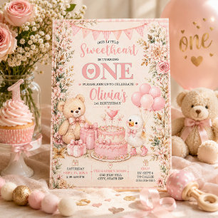 Verhaaltjesboek Teddybeer Gans 1e Verjaardag Kaart