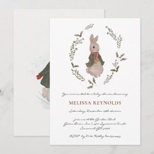 Verhaaltjesboek   Winter Konijn Baby Shower Uitnod Kaart