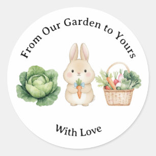 Verhaaltjeskonijn Groente Mand Baby Shower Favor Ronde Sticker