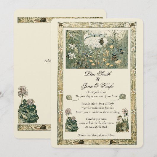  verhalenboek Bos bruiloft uitnodiging (Voorkant / Achterkant)