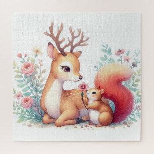 Verhalenboek Woodland Babies Deer en Chipmunk Legpuzzel