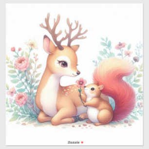 Verhalenboek Woodland Babies Deer en Chipmunk Sticker