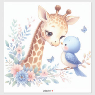 Verhalenboek Woodland Babies Giraffe en Blue Bird Sticker