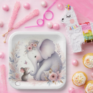 Verhalenboek Woodland Baby's Olifant en Muis Papieren Bordje