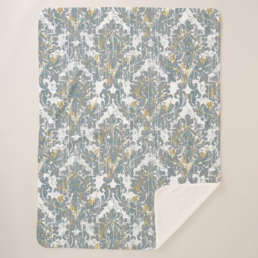 Verhard Damaspatroon Sherpa Deken (Voorkant)