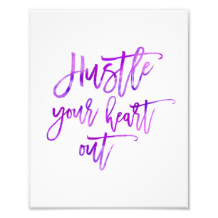 Verhard je hart uit PAARSE WATERVERF Foto Afdruk