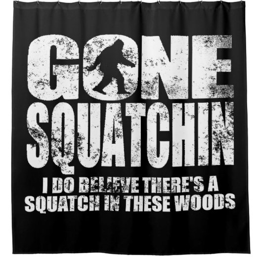 Verhard kloon Squatchin Shower Curtain Douchegordijn (Voorkant)