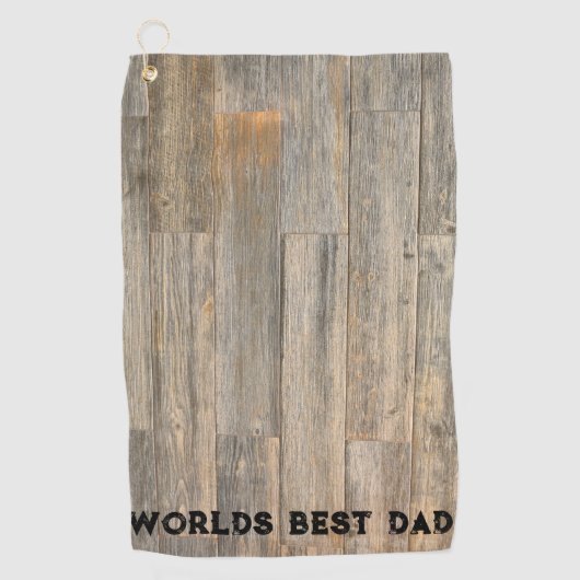 Verhard licht Rustic Wood grain, beste vader ter w Golfhanddoek (Voorkant)
