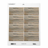 Verhard licht Rustisch houtachtige planken Etiket (Full Sheet)