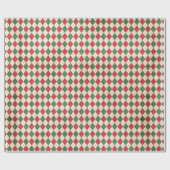Verhard rood groen Harlequin Patroon Cadeaupapier (Vlak)