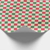 Verhard rood groen Harlequin Patroon Cadeaupapier (Hoek)