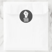 Verhef je stem 1 W Ronde Sticker (Tas)