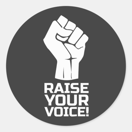 Verhef je stem 1 W Ronde Sticker (Voorkant)