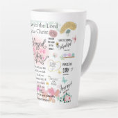 Verheffende zegeningen en grillige wijsheid latte mok (Rechterhoek)