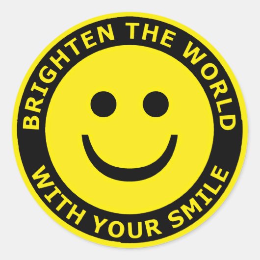 Verhelder de wereld met je glimlach ronde sticker (Voorkant)