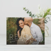 Verheug je altijd op religieuze kerstkaart (Staand voorkant)