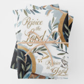 Verheug je en vertrouw: duif en bijbelsymboliek inpakpapier vel (In situ)