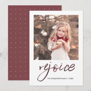 Verheug je en wees blij met Kerstmis Foto Feestdagenkaart