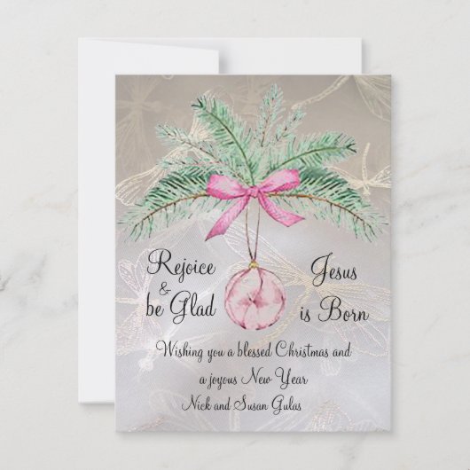 Verheug je en wees blij met platte kerst Kaart (Voorkant)