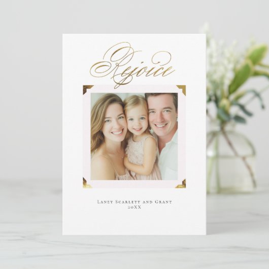 Verheug je op de Lijsten hoekjes Feestdagenkaart (Staand voorkant)