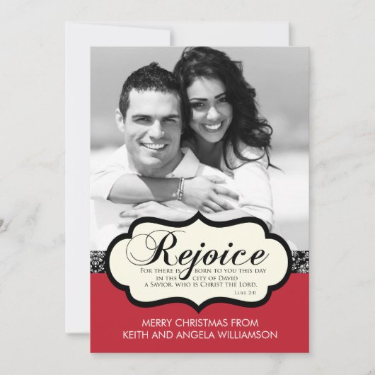 Verheug me de Godsdienstige Kerstkaart van het (Voorkant)