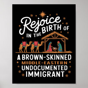 Verheug U In De Geboorte Van Een Bruine Kerst Poster