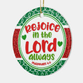 Verheug u in de Heer, altijd Filippenzen Keramisch Ornament (Links)