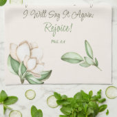 Verheug u in de Heere Inspirerend Geloofsgeschrift Theedoek (Gevouwen)