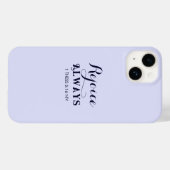 Verheug u in het Bijbelvers Christelijk blauw Case-Mate iPhone Case (Achterkant (horizontaal))