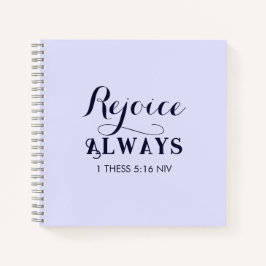 Verheug u in het Bijbelvers Christelijk blauw Notitieboek