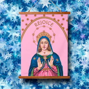 Verheug u! (Latijn: Gaudete!) Bovenlichaam BVM Adv Hangend Wandkleed