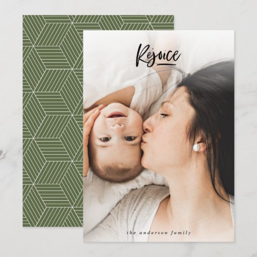 Verheug u op de kerstfoto vakantiepas feestdagenkaart (Voorkant / Achterkant)