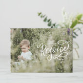 Verheug u op de witte belettering van het landscha feestdagenkaart (Staand voorkant)